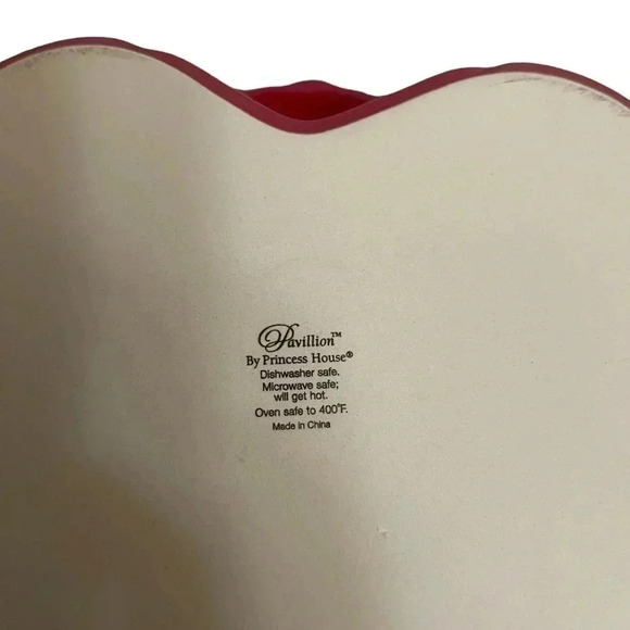Princess House Pavillion Berry Heart Shaped Red Bake and Serve Bowl Pan - Picture 5 of 14